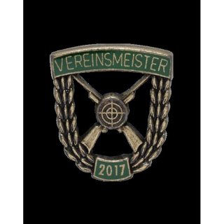 Vereinsmeisterabzeichen 29 mm, bronzefarbig, mit Sicherheitsnadel