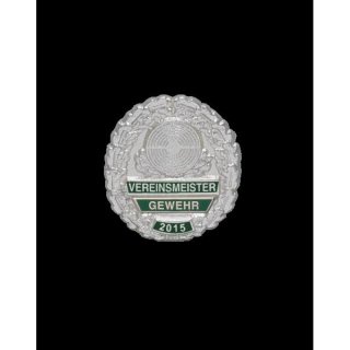 Vereinsmeisterabzeichen,versilbert, mit Sicherheitsnadel