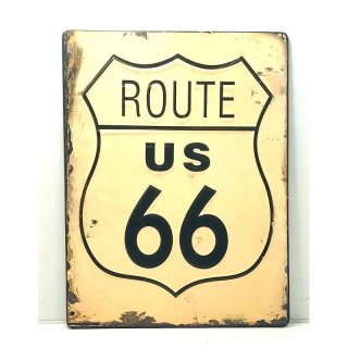 Wandschild Eisen Route 66 H.33x25cm