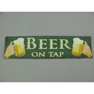 Wandschild (Gestanzt) Eisen Bier /  Beer On Tap L.40x10cm