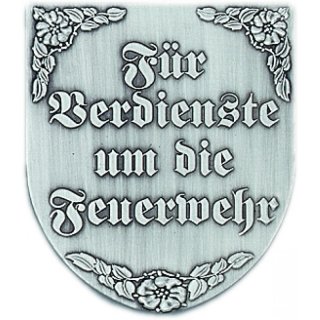 Wappen 75x65mm geprgt Feuerwehr Fr Verdienst u.d.Feuerwehr