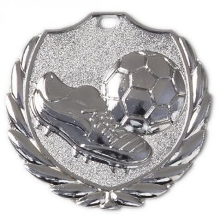 Zamak-Medaille Fuball 49x48mm silber 22 Gramm / Rckseite:  40mm