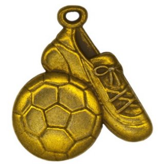 Zamak-Medaille Fuball 53x50mm bronze 35 Gramm, Rckseite: 28mm