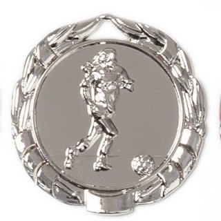 Zamak-Medaille Fuball Damen 40mm silber 12 Gramm