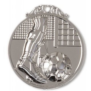 Zamak-Medaille Fuball 45mm silber 21 Gramm / Rckseite: 37mm