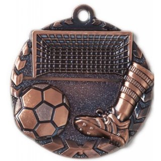 Zamak-Medaille Fuball 47mm bronze 24 Gramm / Rckseite: 45mm