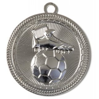 Zamak-Medaille Fuball 50mm silber 20 Gramm / Rckseite:  50 mm