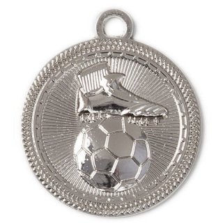 Zamak-Medaille Fuball 70mm silber 45 Gramm / Rckseite: 69mm