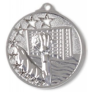 Zamak-Medaille Handball 45mm silber 18 Gramm