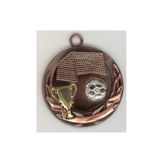 Zamakl-Medaille Fuball bronze Medaille mit Goldpokal. Inklusive Band