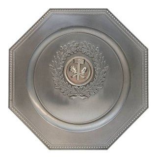 Zierzinnteller Achteck Handwerk  25cm