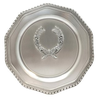 Zinnteller 10eck 23cm fr 50mm Emblem